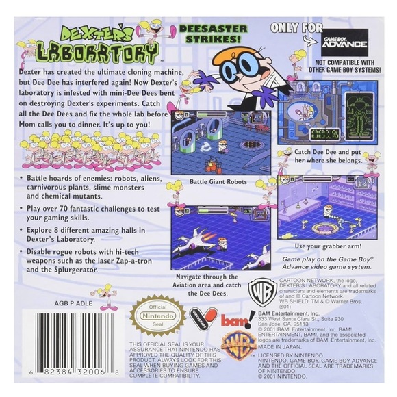 VTG Nintendo Game Boy Advance Dexter’s Laboratory: Deesaster Strikes! Untested - Picture 2 of 3